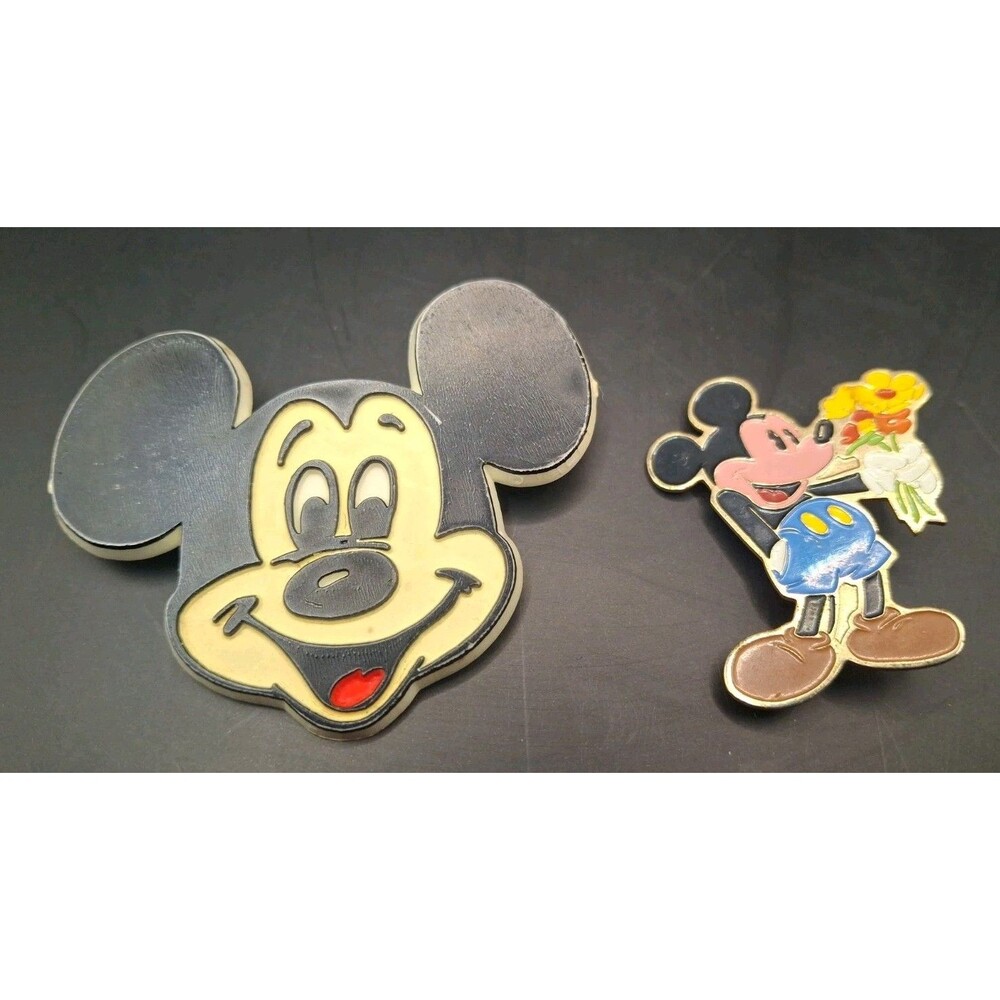 Set Of 2 Mickey Mouse Pins Vintage Disney Memorabilia